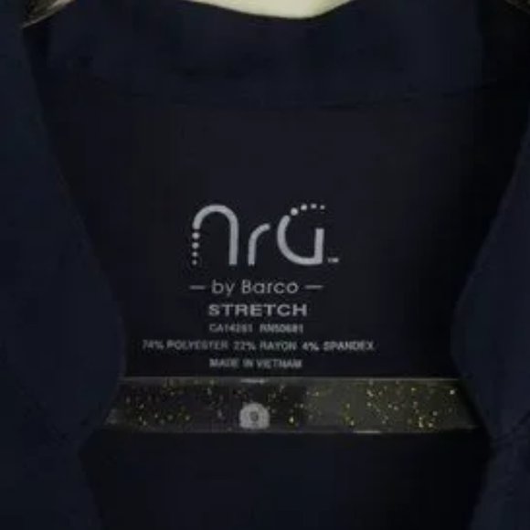 NWT |NRG by Barco | Indigo/ Navy 2 Pocket Mock Scrub Top - Picture 6 of 6